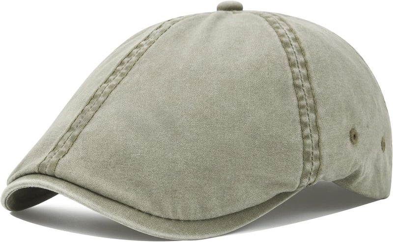 VOBOOM Cotton Washing Flat Cap Cabbie Hat Gatsby Ivy Irish Hunting Newsboy - Image 1
